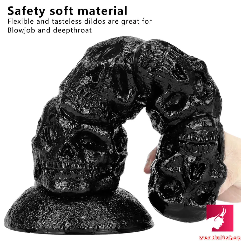 14.37in Realistic Skull Odd Big Thick Dildo For Anal Sex Fucking