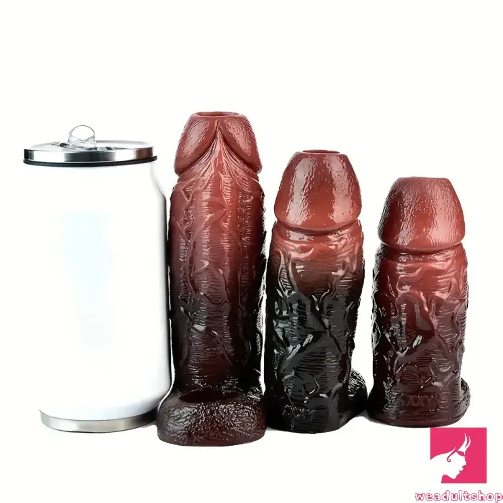 4.53in 5.24in 6.02in Silicone Soft Dildo Sleeve For Penis Enlargement