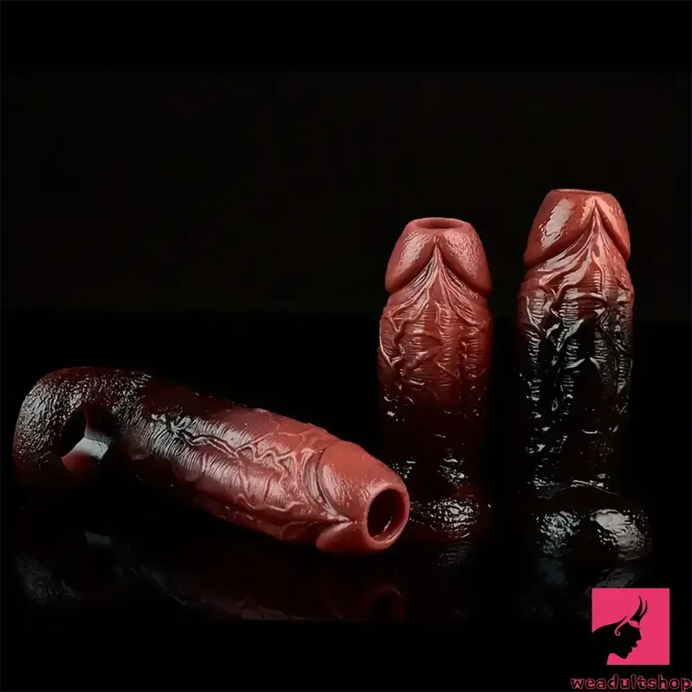 4.53in 5.24in 6.02in Silicone Soft Dildo Sleeve For Penis Enlargement