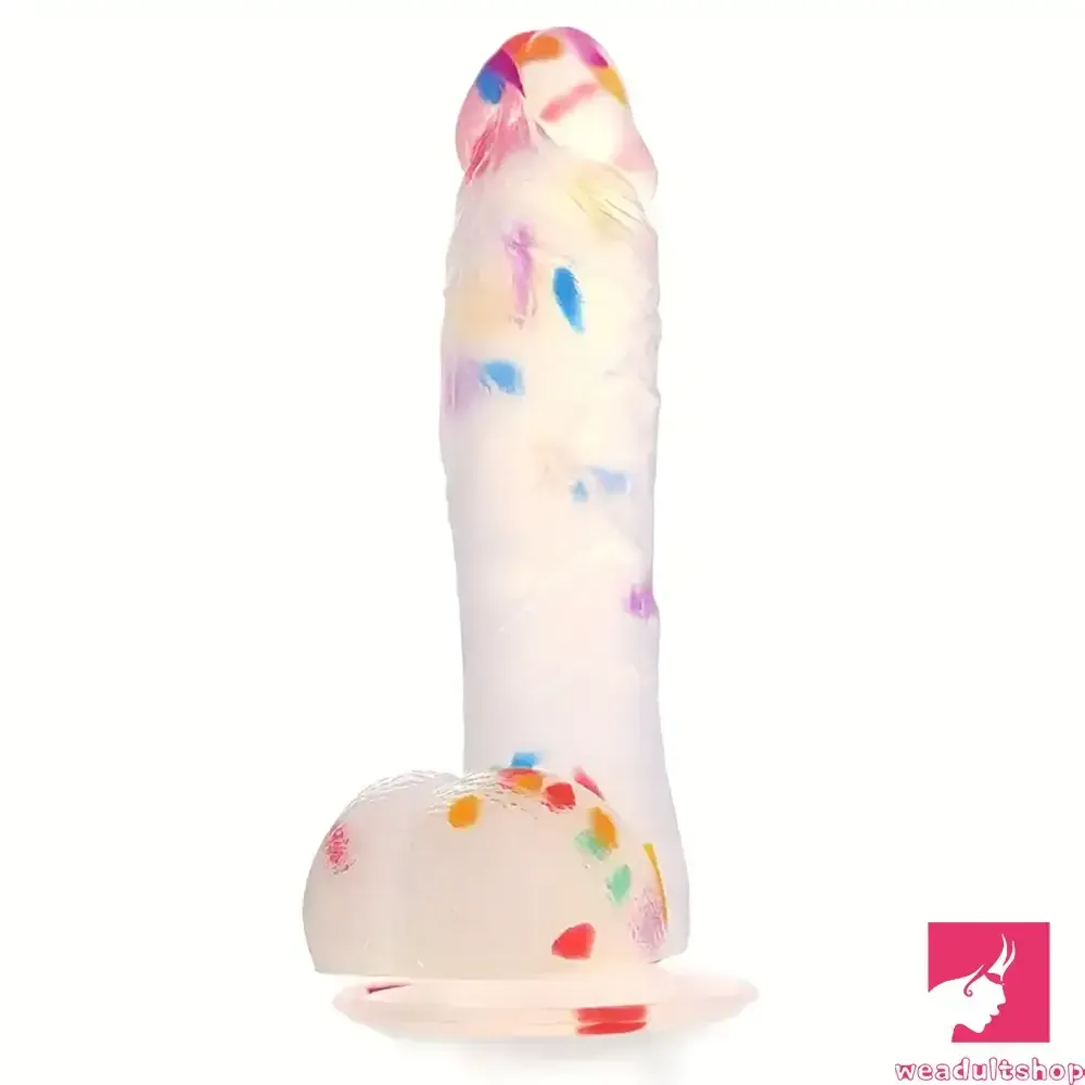 7.8in Realistic Confetti Silicone Soft Dildo For Anus Vaginal Orgasm