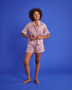 Balmy Palmy Organic Cotton Short Sleeve Shirt & Short Pyjama Set
