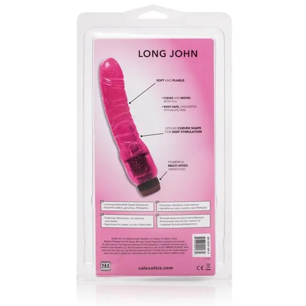 California Exotics - Hot Pinks Long John Vibrating Dildo 8 (Pink)