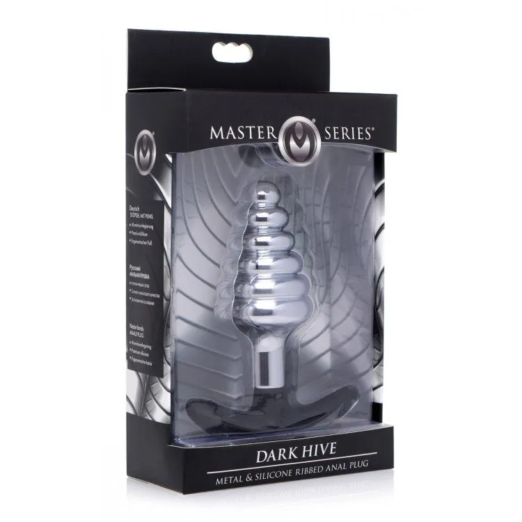 Dark Hive Metal. Silicone Ribbed Anal Plug