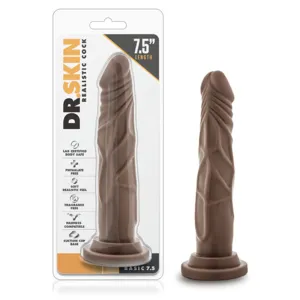 Dr. Skin Basic 7.5 Realistic 7.5 in. Dildo Brown