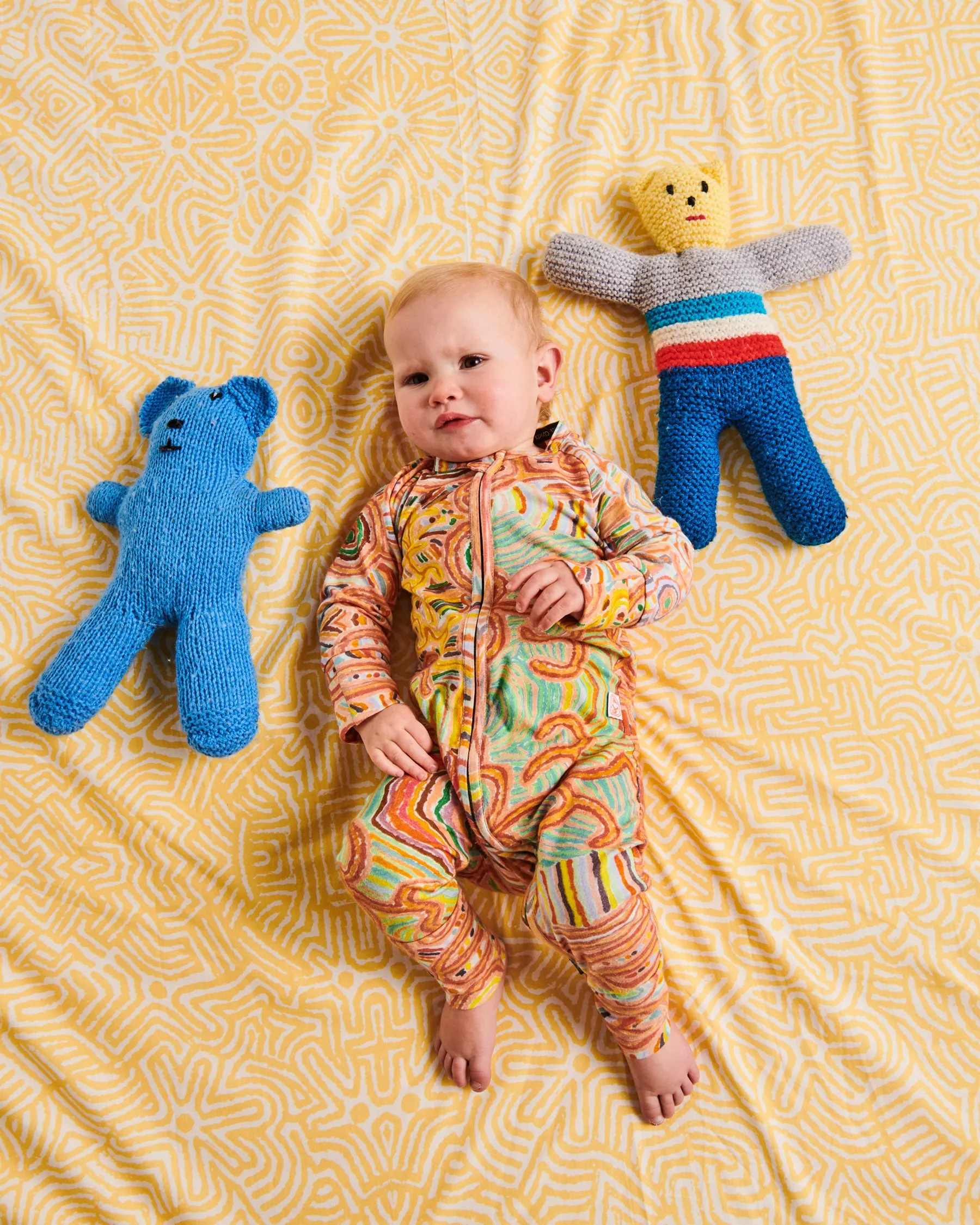 Kalaya Tjukurpa Straw Organic Cotton Baby Fitted Sheet