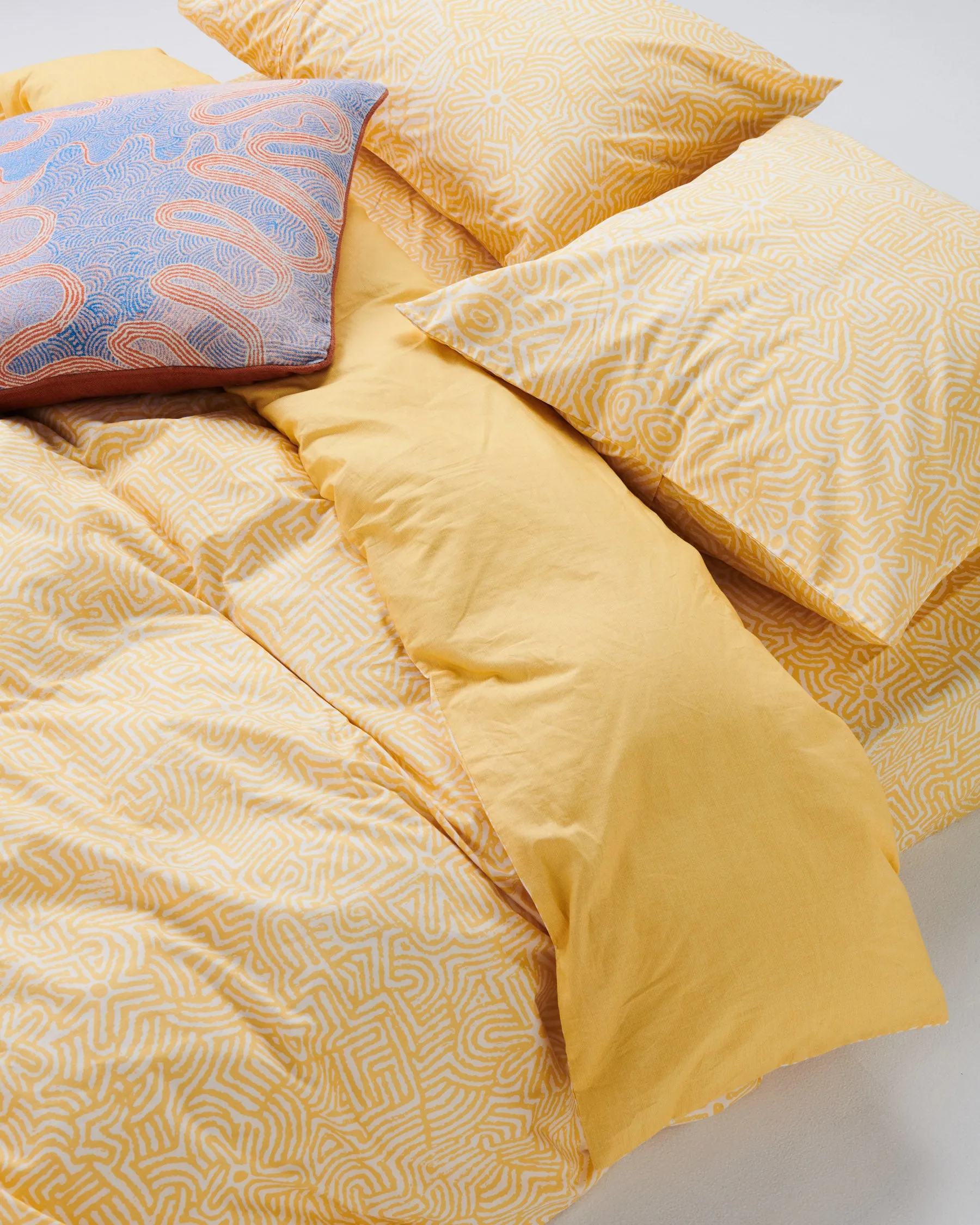 Kalaya Tjukurpa Straw Organic Cotton European Pillowcases