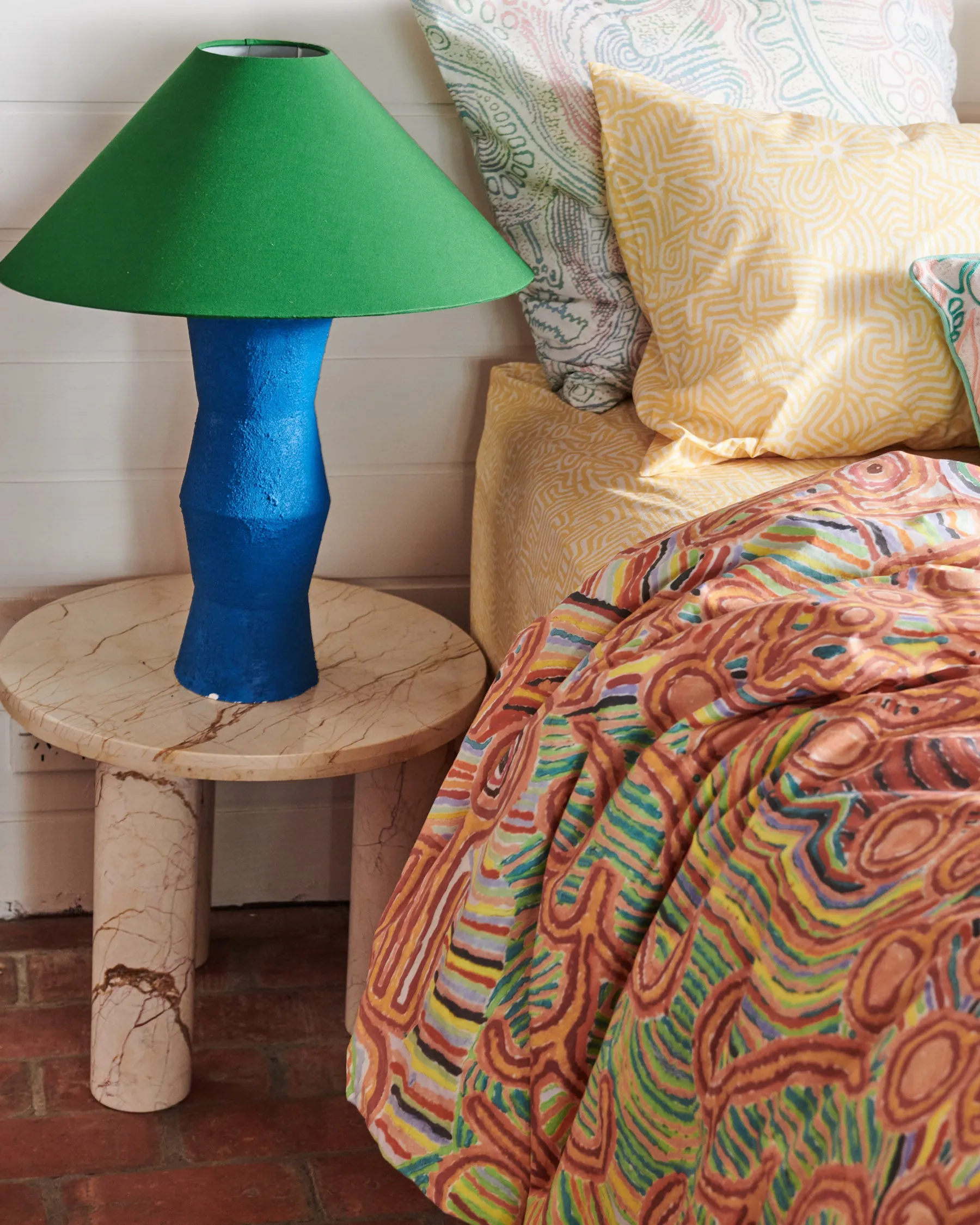 Kalaya Tjukurpa Straw Organic Cotton Fitted Sheet