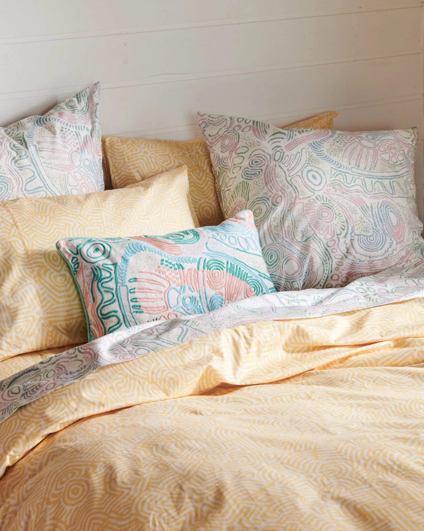 Kalaya Tjukurpa Straw Organic Cotton Flat Sheet
