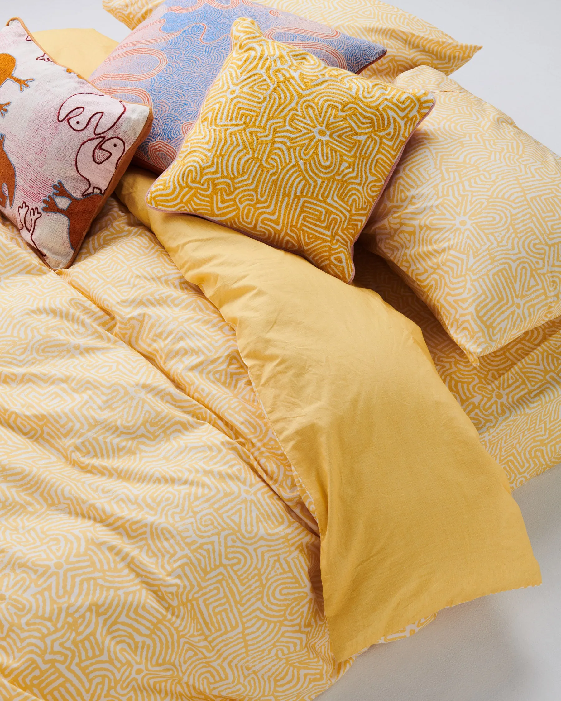 Kalaya Tjukurpa Straw Organic Cotton Flat Sheet