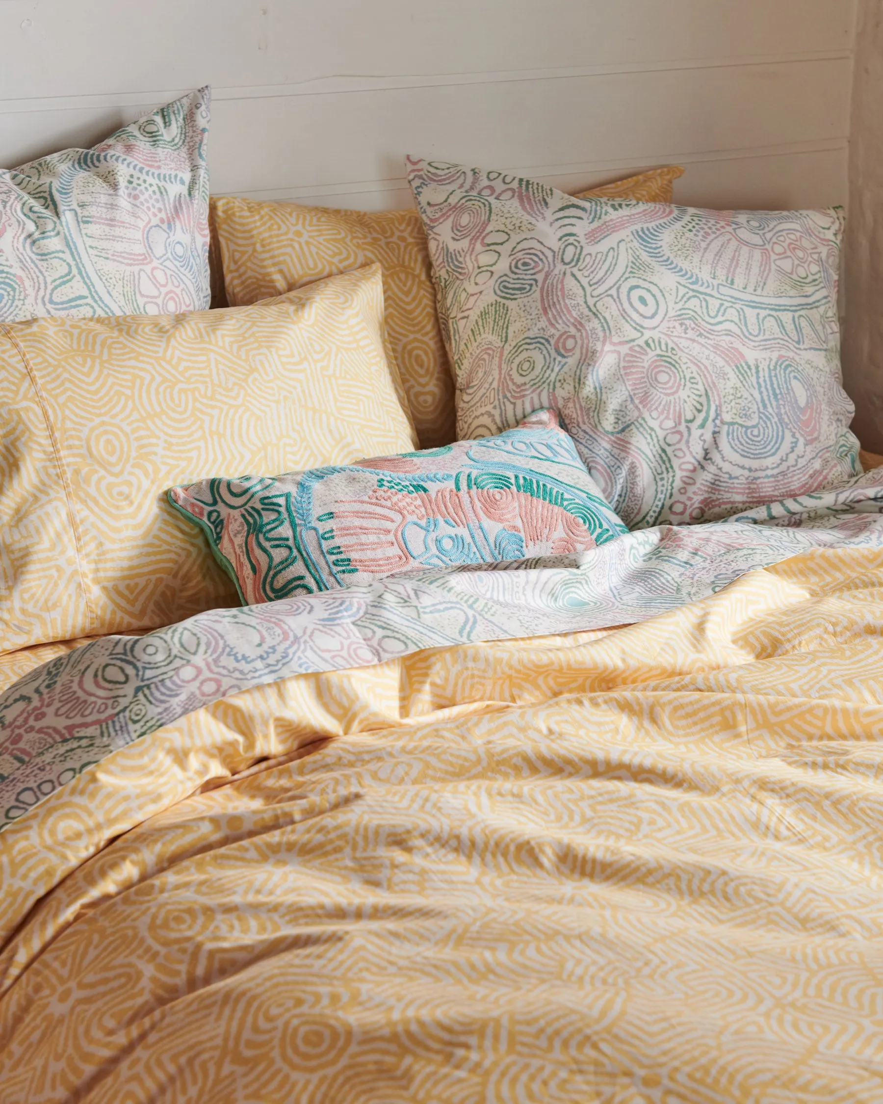 Kalaya Tjukurpa Straw Organic Cotton Pillowcases