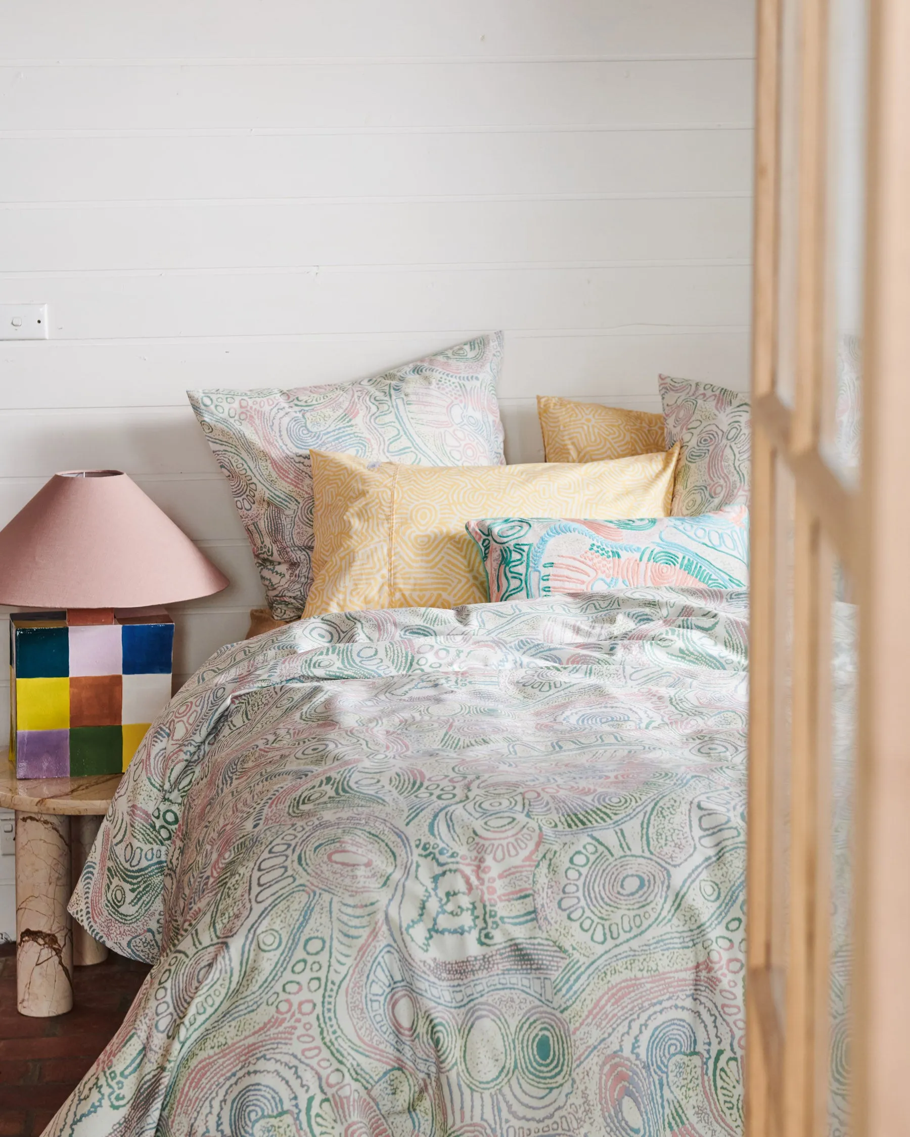 Kalaya Tjukurpa Straw Organic Cotton Pillowcases