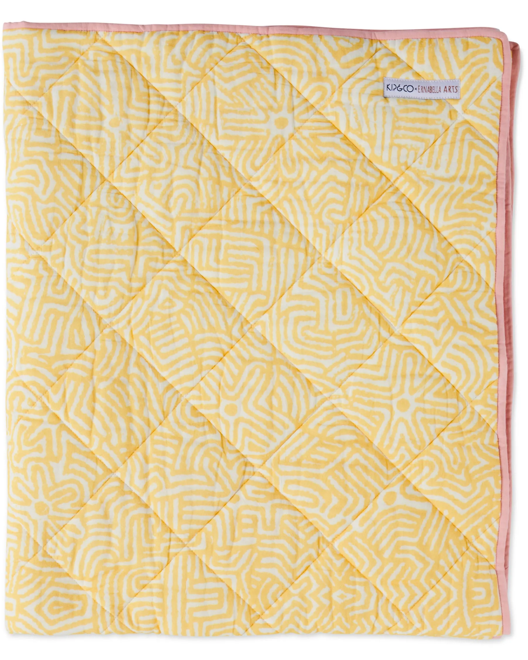 Kalaya Tjukurpa Straw Organic Cotton Quilted Cot Bedspread