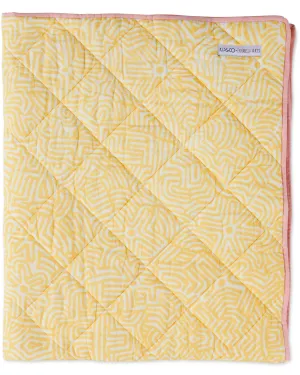 Kalaya Tjukurpa Straw Organic Cotton Quilted Cot Bedspread