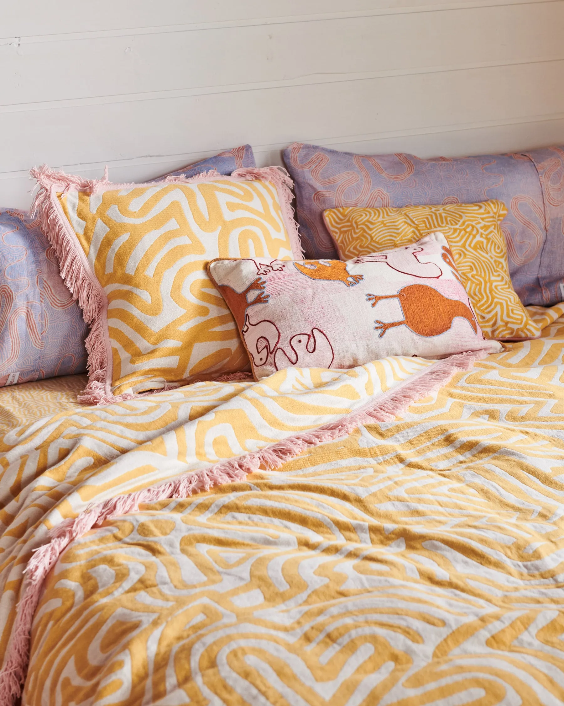 Kalaya Tjukurpa Straw Woven Bedspread
