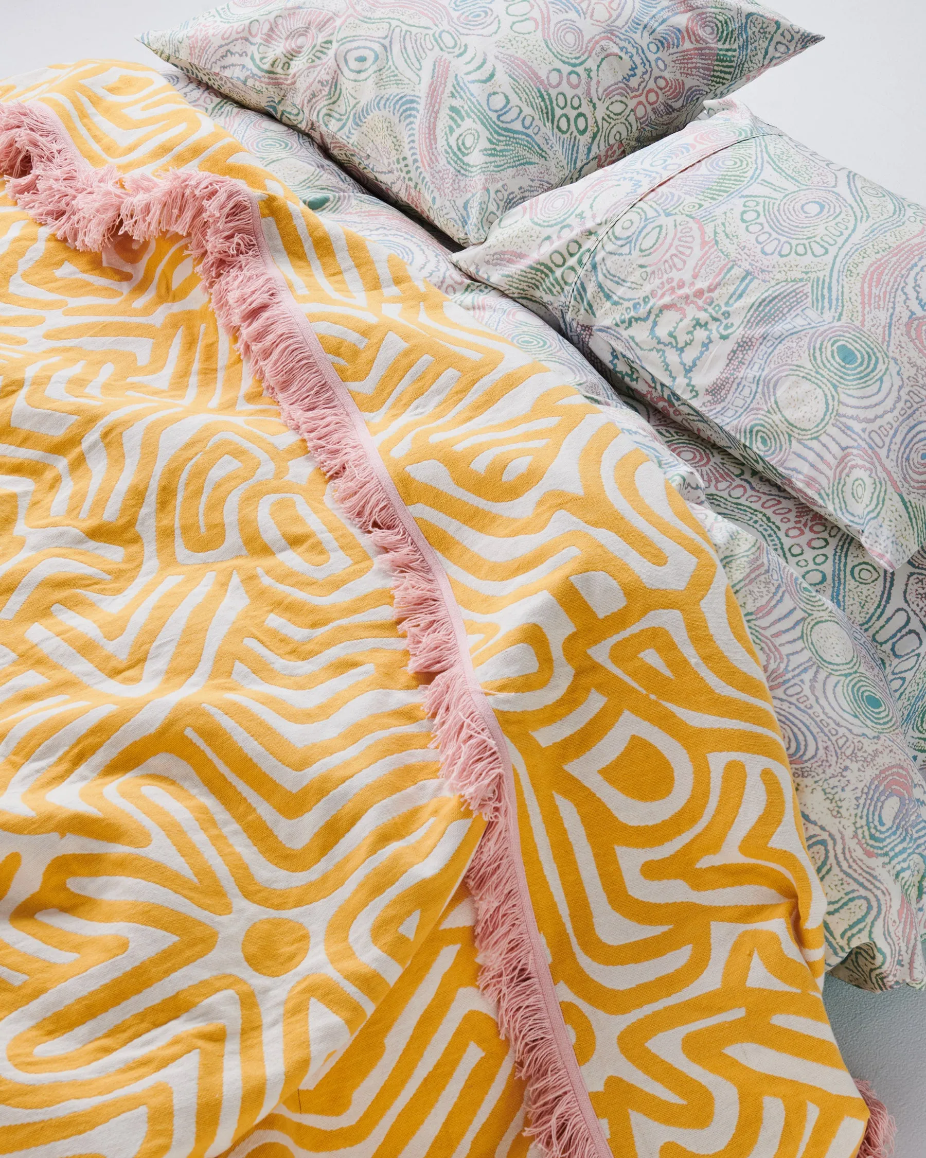 Kalaya Tjukurpa Straw Woven Bedspread