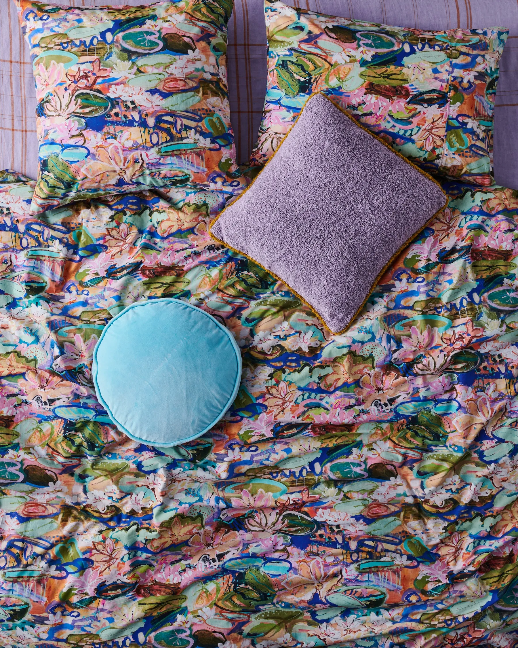 Kip&Co x Kezz Brett Waterlily Waterway Organic Cotton European Pillowcases
