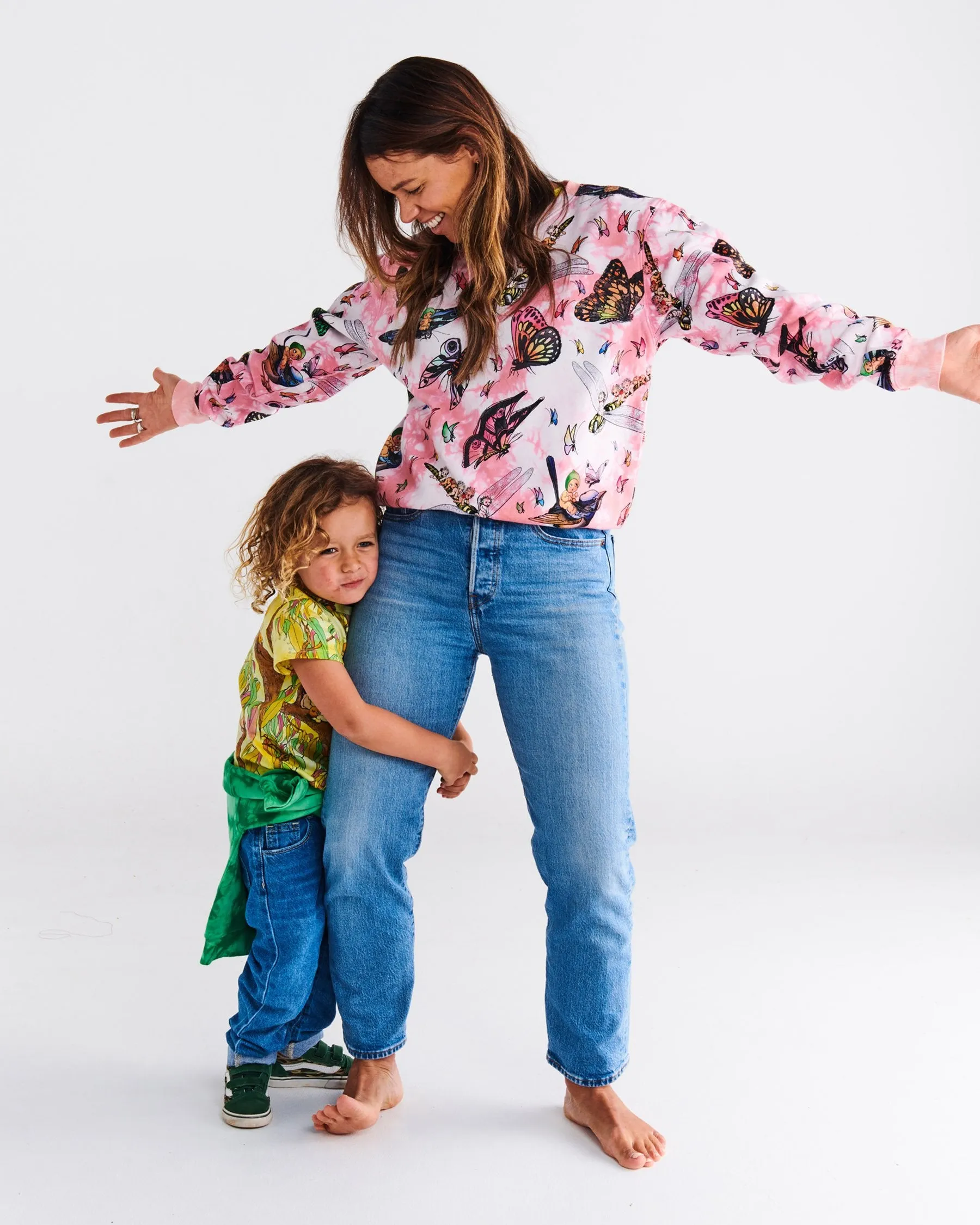 Kip&Co x May Gibbs Fly Baby Tie Dye Adult Organic Cotton Sweater