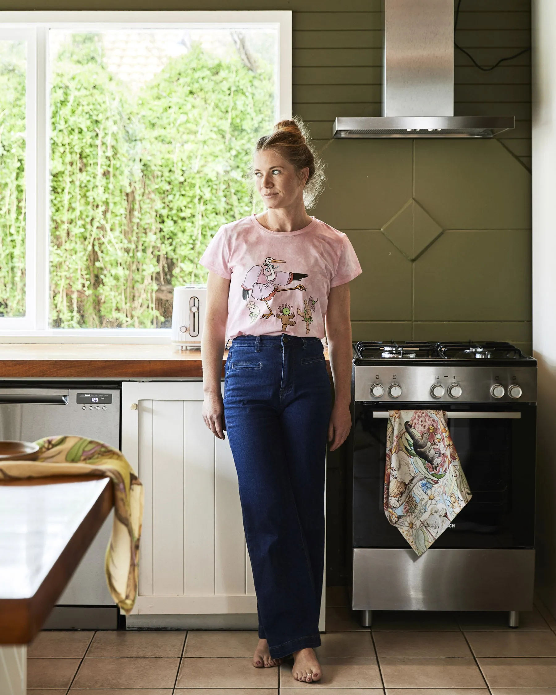 Kip&Co x May Gibbs Stork Tie Dye Organic Cotton Adult T-Shirt