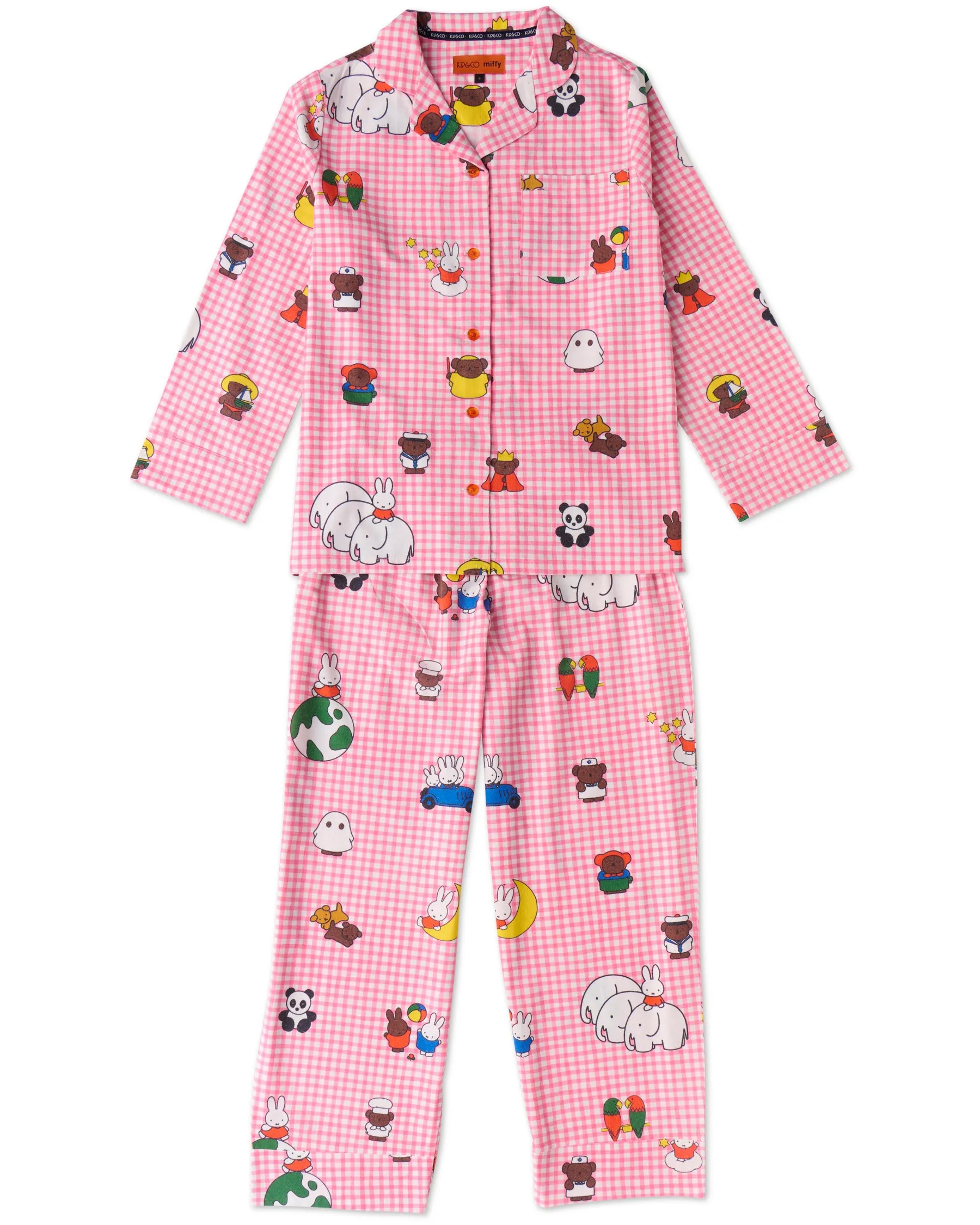 Kip&Co x Miffy Miffy And Mates Adult Flannelette Long Sleeve Shirt & Pant Pyjama Set