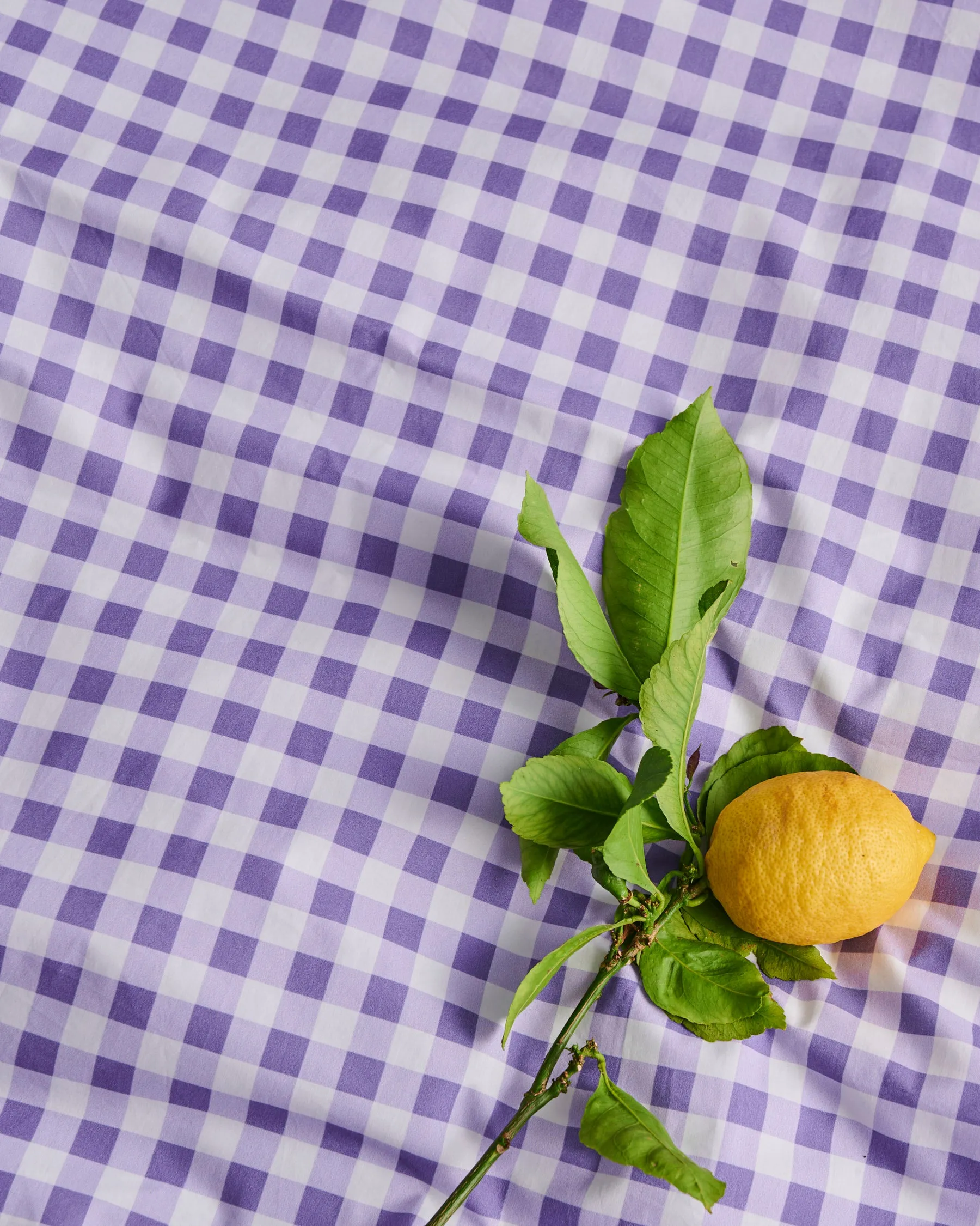 Lilac Gingham Organic Cotton Fitted Sheet