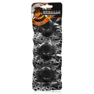 OxBalls Ringer. 3-Pack Of Do-Nut-1. Small. Black