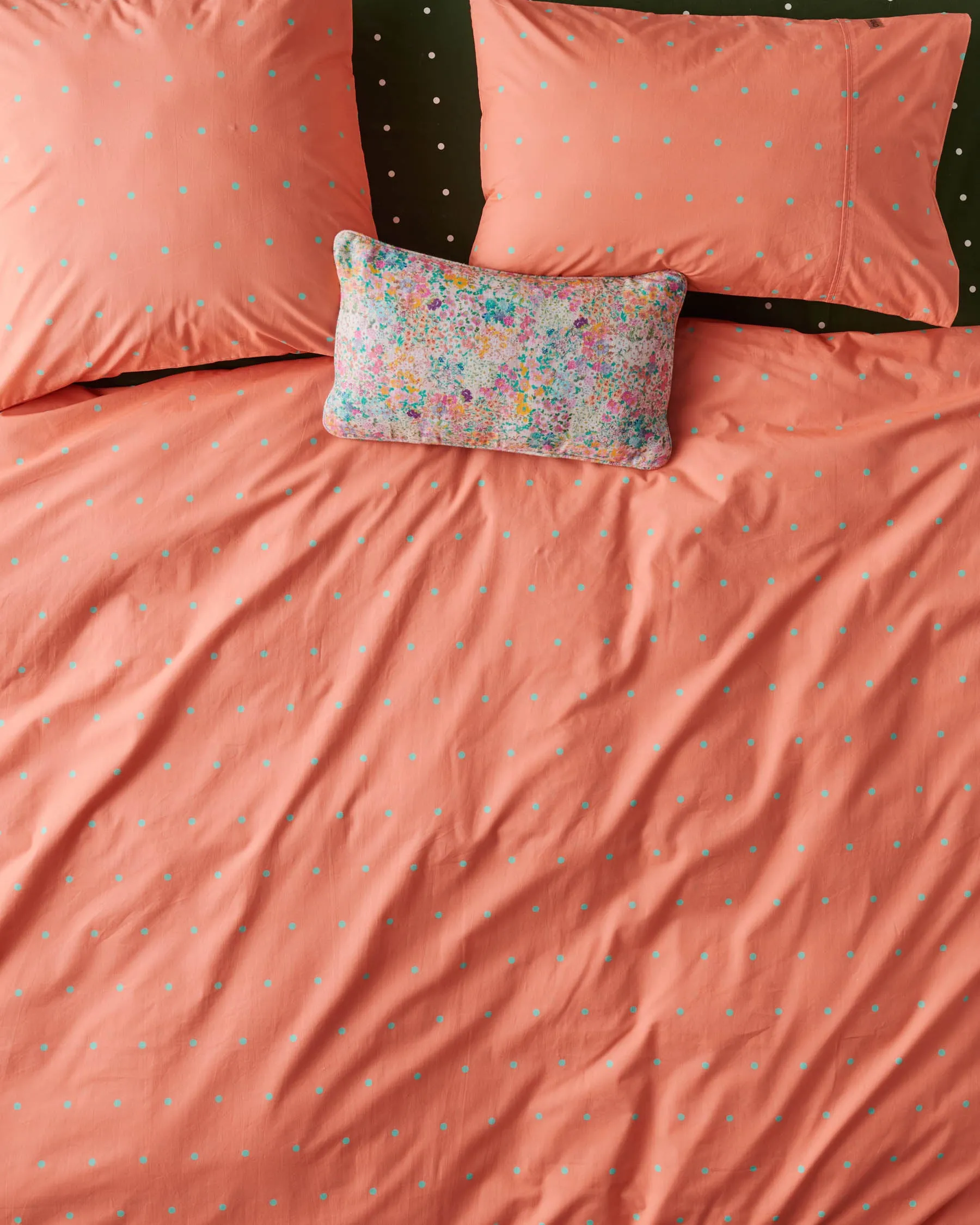 Polkadot Peachy Organic Cotton European Pillowcases