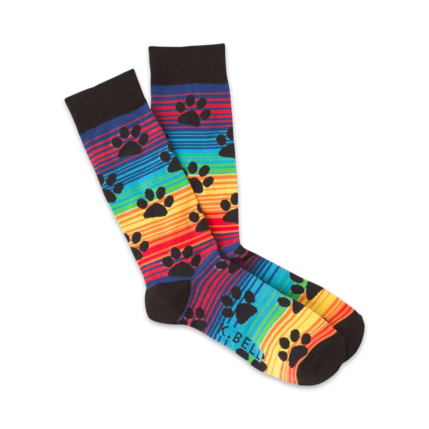 Rainbow Stripes Paw Prints