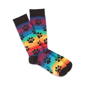 Rainbow Stripes Paw Prints