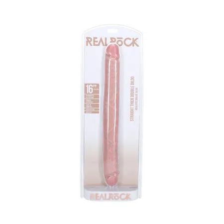 RealRock 16 in. Thick Double-Ended Dong Beige