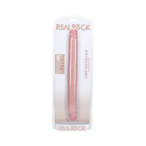 RealRock 16 in. Thick Double-Ended Dong Beige