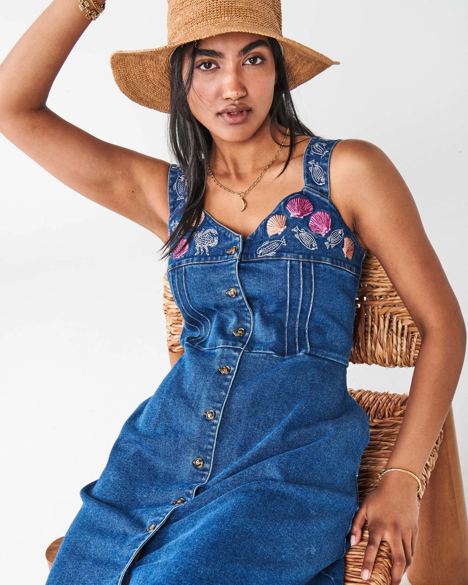 The Cape Denim Dress
