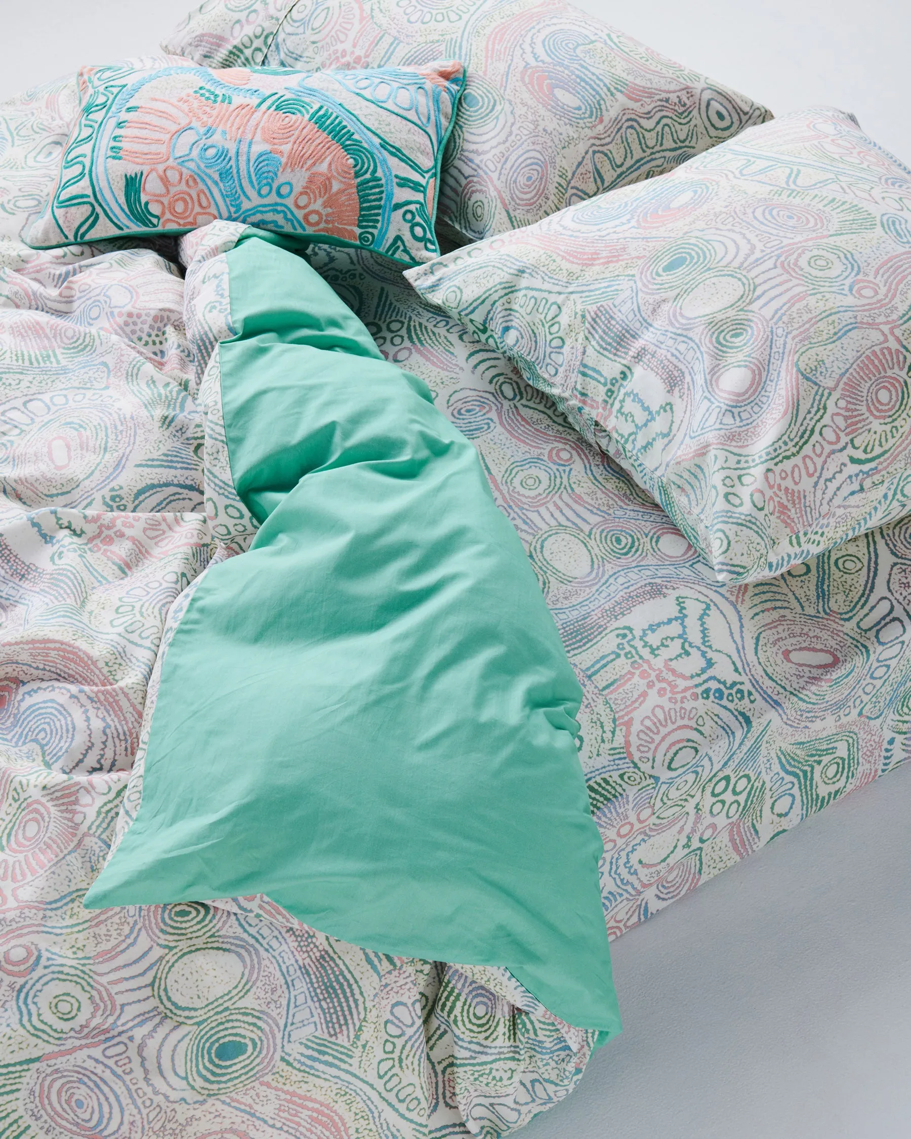 Tjala Tjukurpa Pastel Organic Cotton European Pillowcases