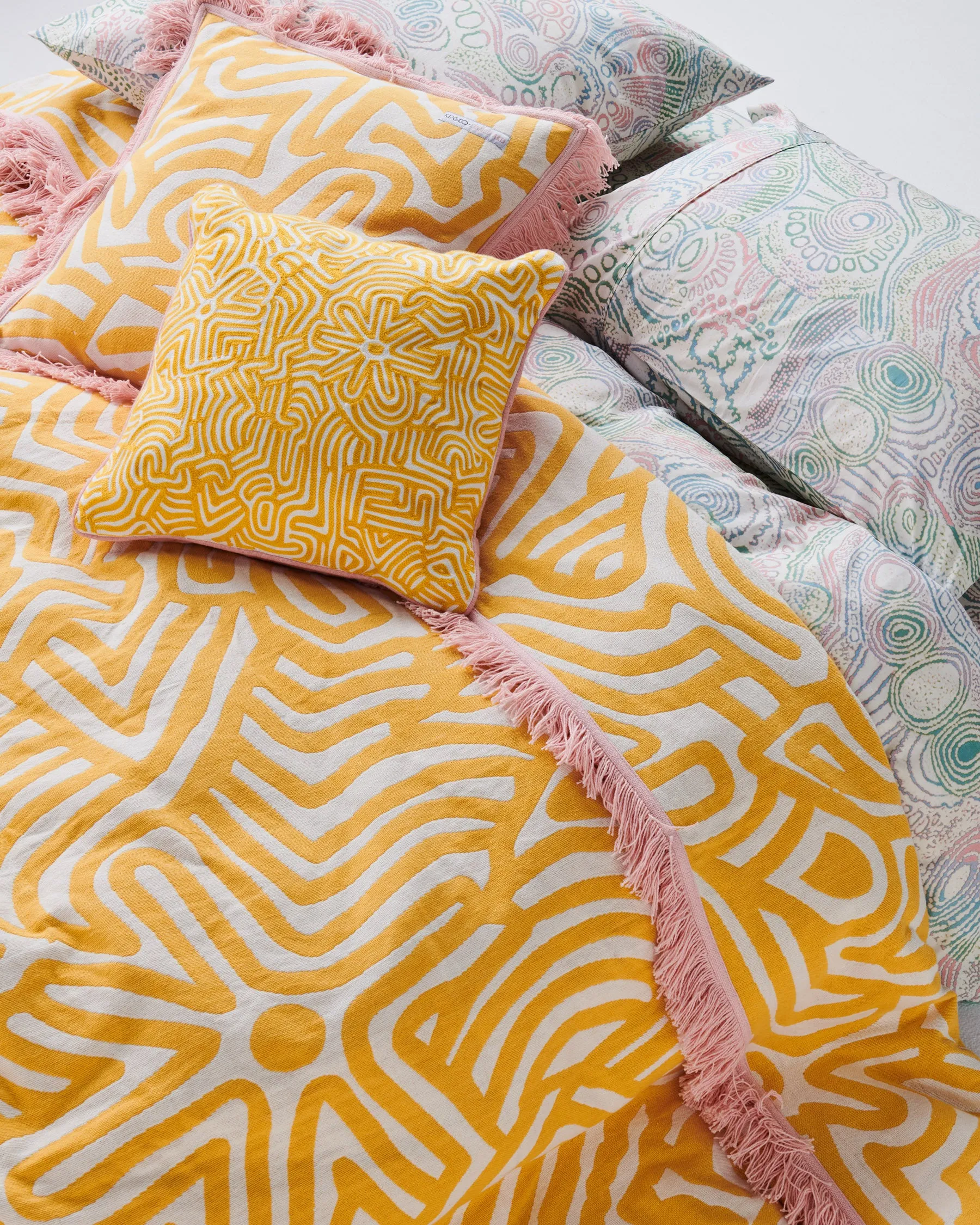 Tjala Tjukurpa Pastel Organic Cotton Pillowcases