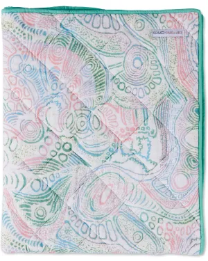 Tjala Tjukurpa Pastel Organic Cotton Quilted Cot Bedspread