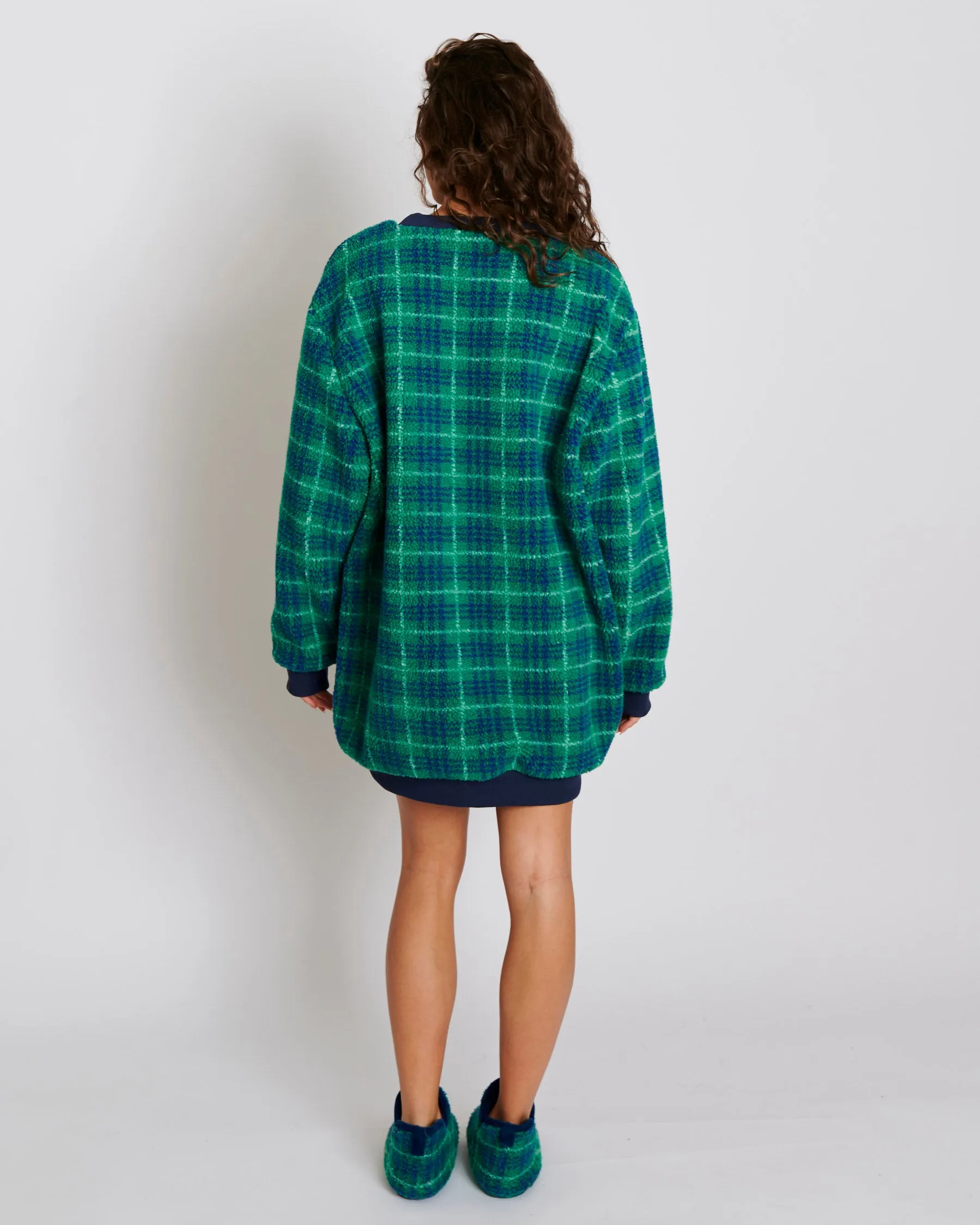 Wilderness Tartan Sherpa Adult Oversized Bedtime Sweater