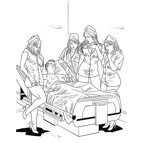 XXX Nurses Adult Coloring Book by Wood Rocket